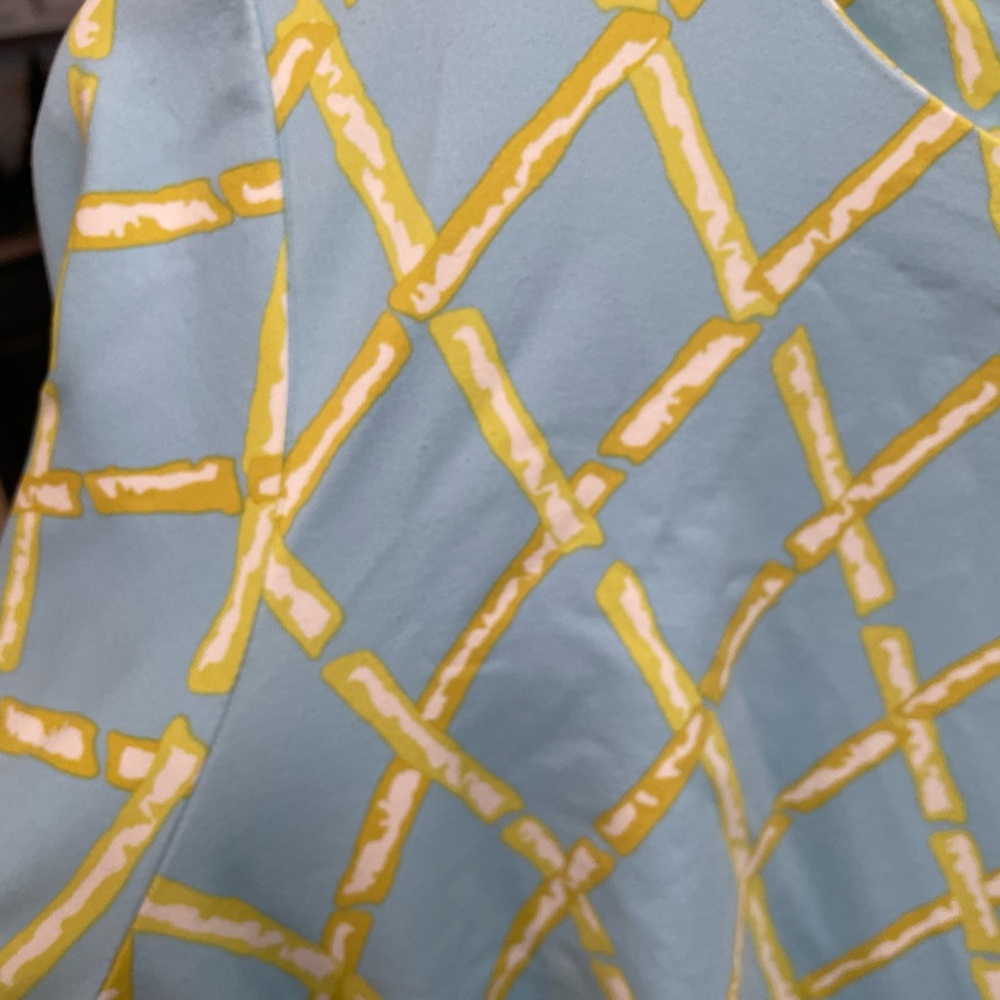 J Mclaughlin Blue And Yellow Patterned Women's Dr… - image 4